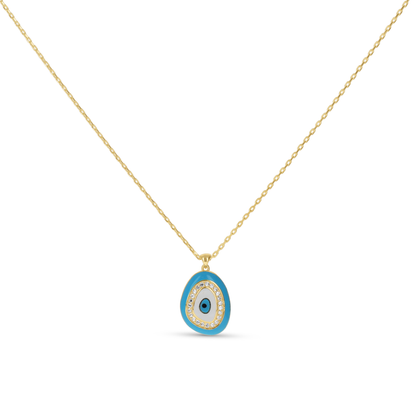 Gold Evil Eye Pendant Necklace from Alexandra Marks Jewelry