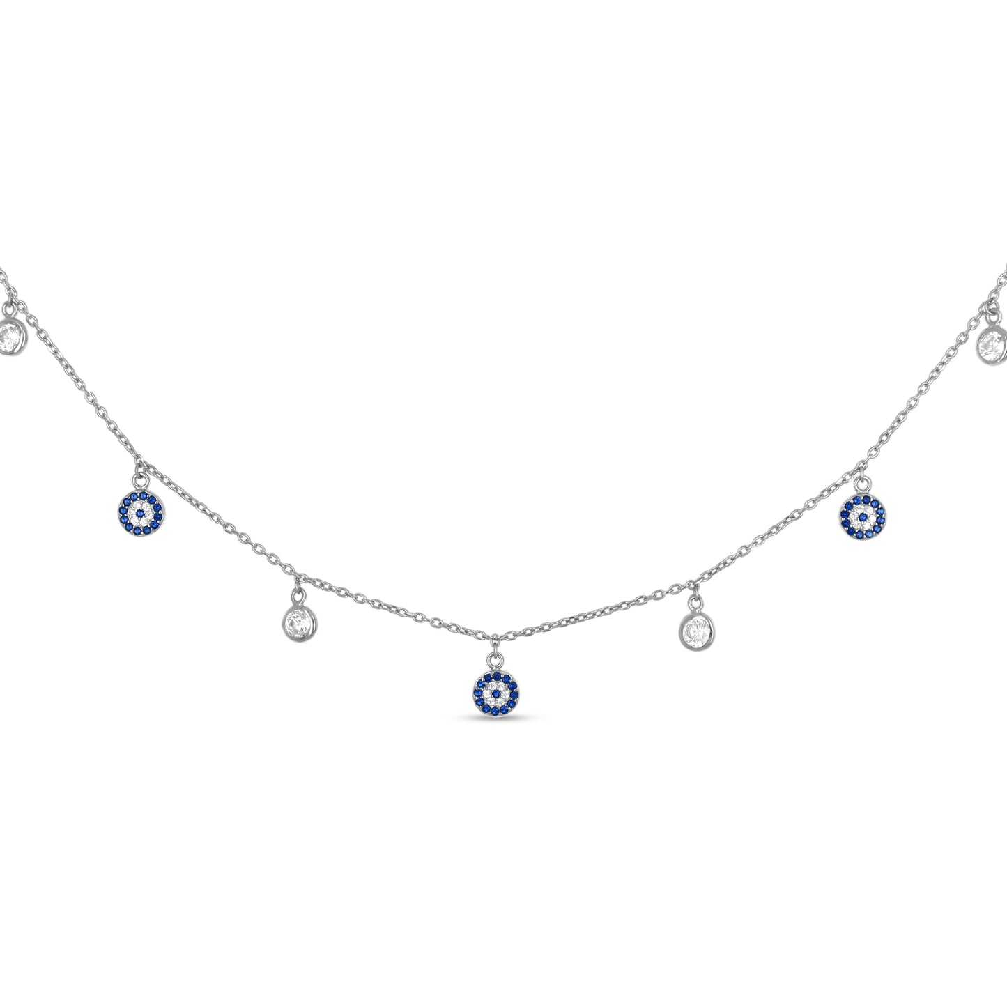 Evil Eye Silver Choker Necklace - Alexandra Marks Jewelry