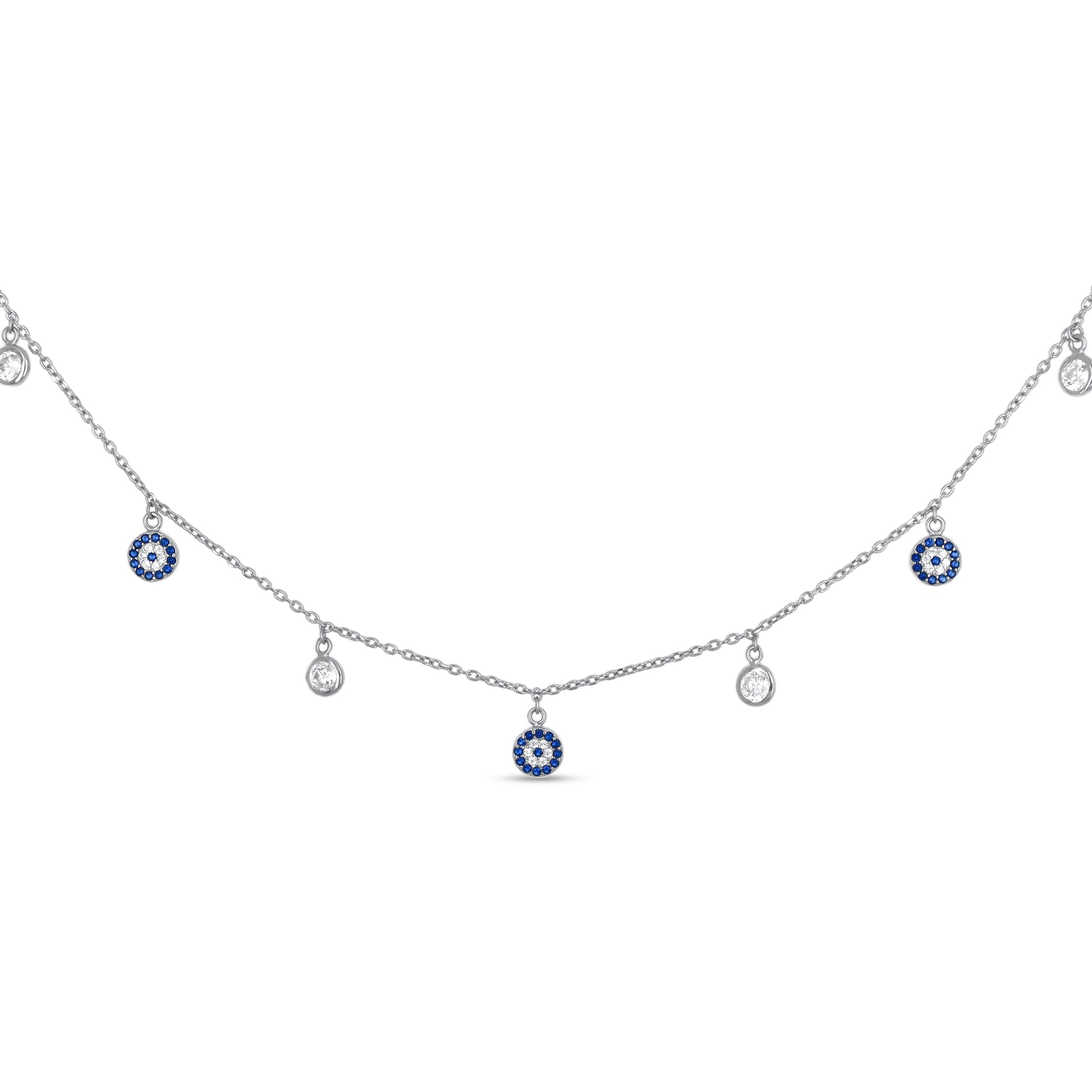 Evil Eye Silver Choker Necklace - Alexandra Marks Jewelry