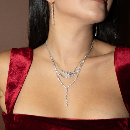 Fancy CZ Statement Necklaces in Silver from Alexandra Marks Jewelry. 