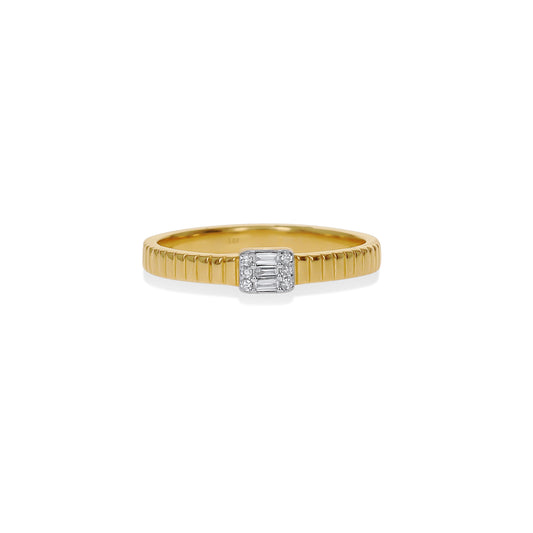 Modern Mixed Diamond Ring in 14kt Gold | Alexandra Marks Jewelry