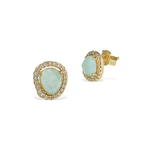 
            
                Load image into Gallery viewer, Free Form Aquamarine Gemstone Studs from Alexandra Marks Jewelry
            
        