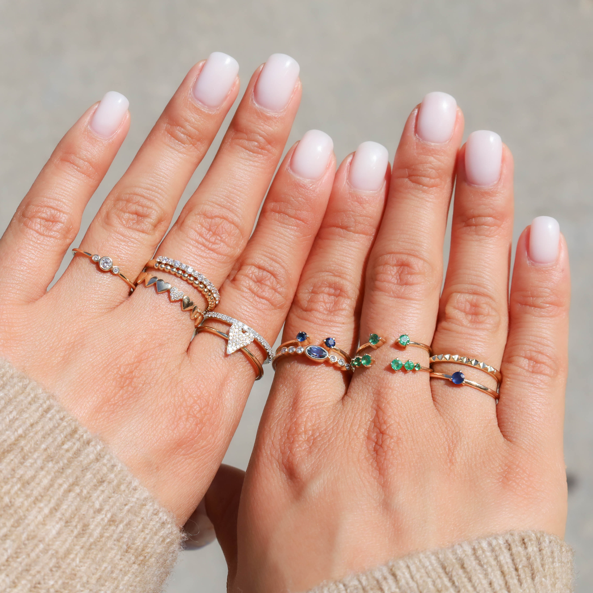 Gemstone and Diamond Rings in 14kt Yellow Gold From Alexandra Marks Jewelry