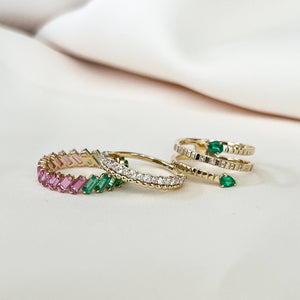 
            
                Load image into Gallery viewer, Sapphire &amp;amp; Emerald Eternity Band in Gold
            
        