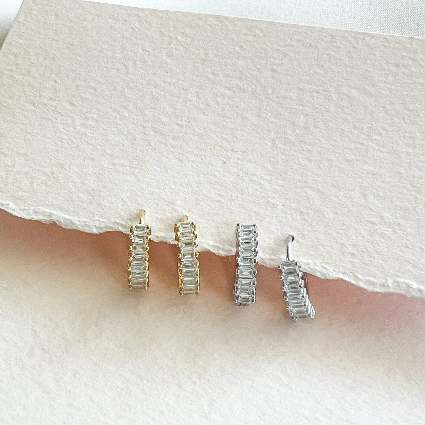 Cubic Zirconia Huggie Hoop Earrings