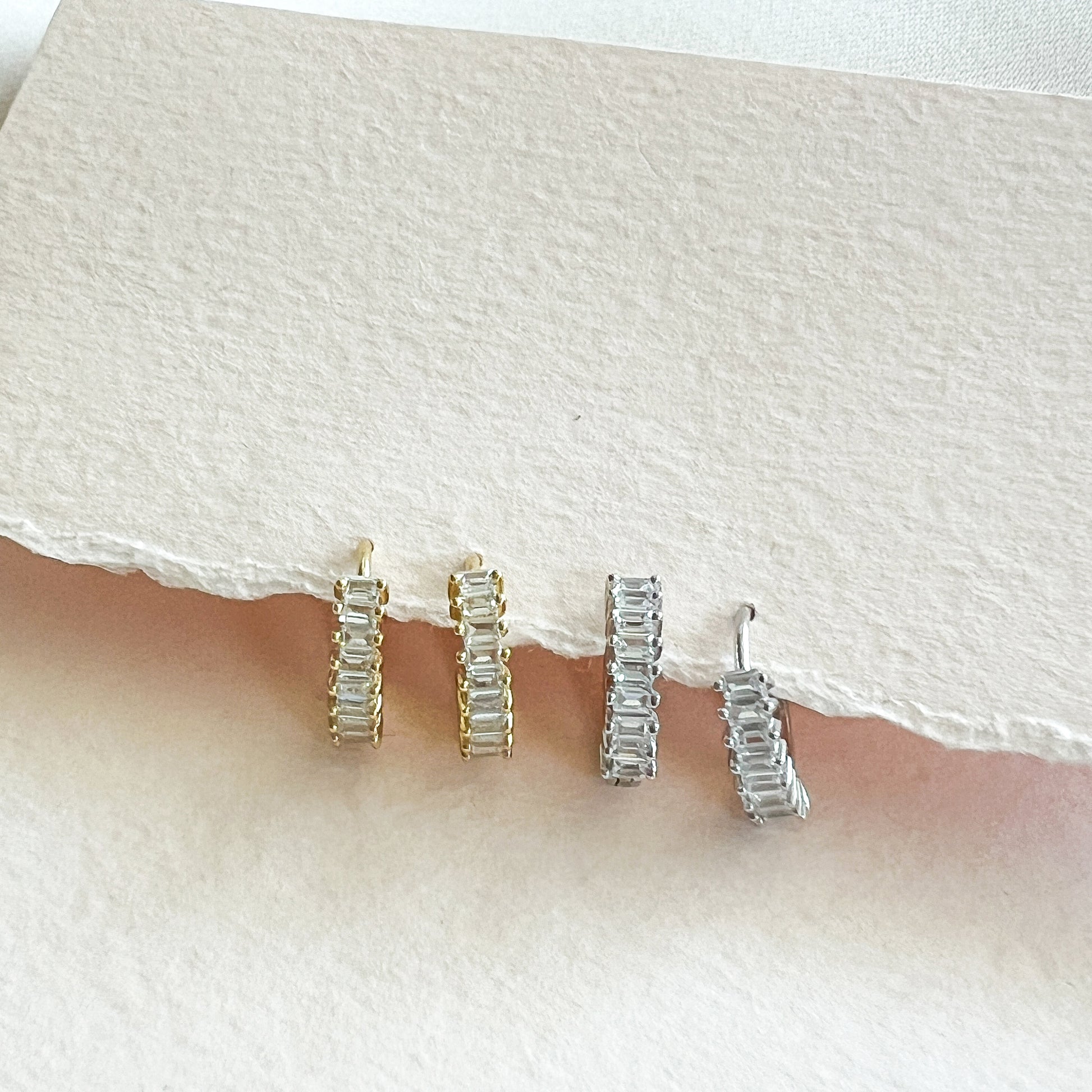 Cubic Zirconia Huggie Hoop Earrings