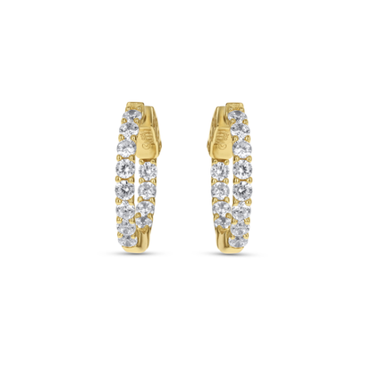 Gold Inside-Outside Round CZ Hoop Earrings from Alexandra Marks Jewelry
