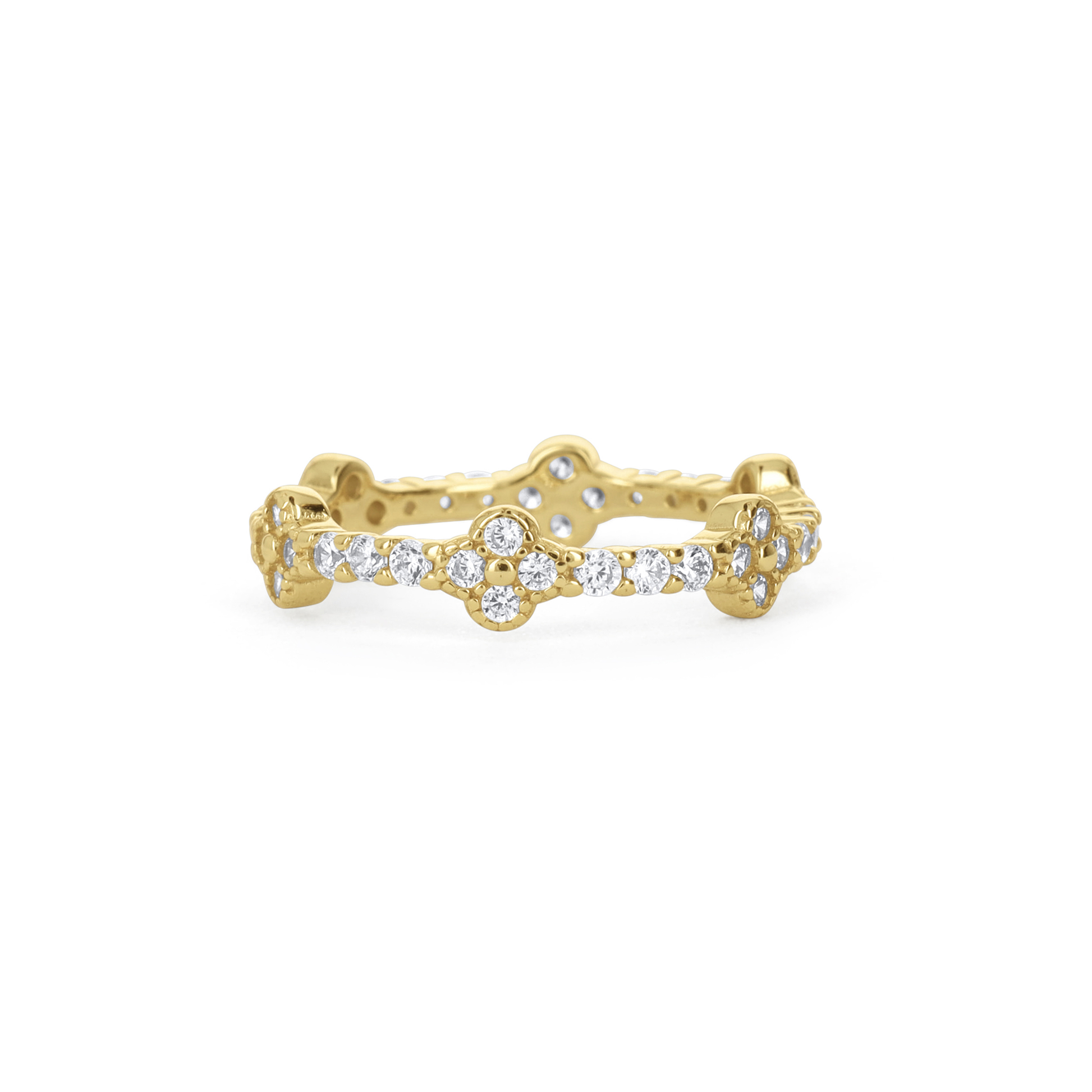 Gold Clover Diamond Like Stack Ring From Alexandra Marks Jewelry