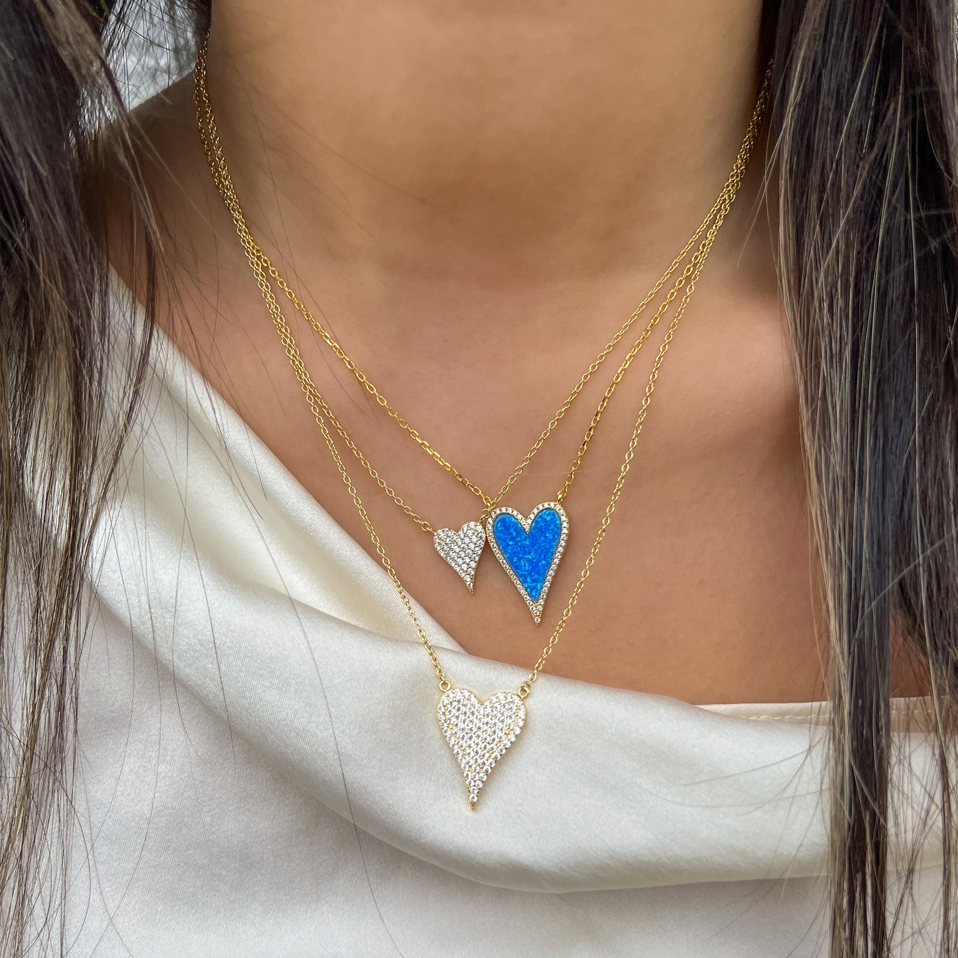 Large Gold Heart Necklaces from Alexandra Marks Jewelry