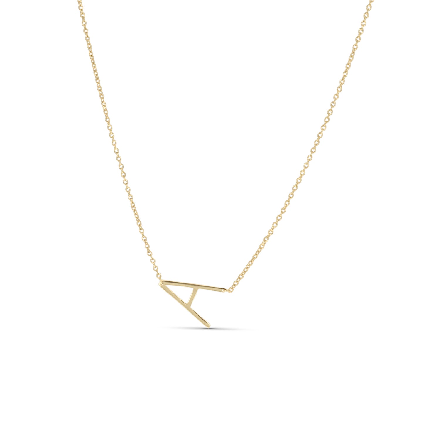 Gold Letter A Initial Necklace - Alexandra Marks Jewelry