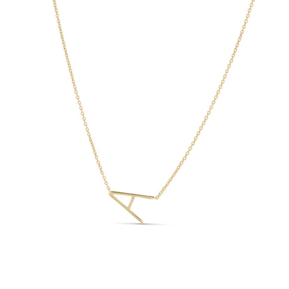 Gold Letter A Initial Necklace - Alexandra Marks Jewelry