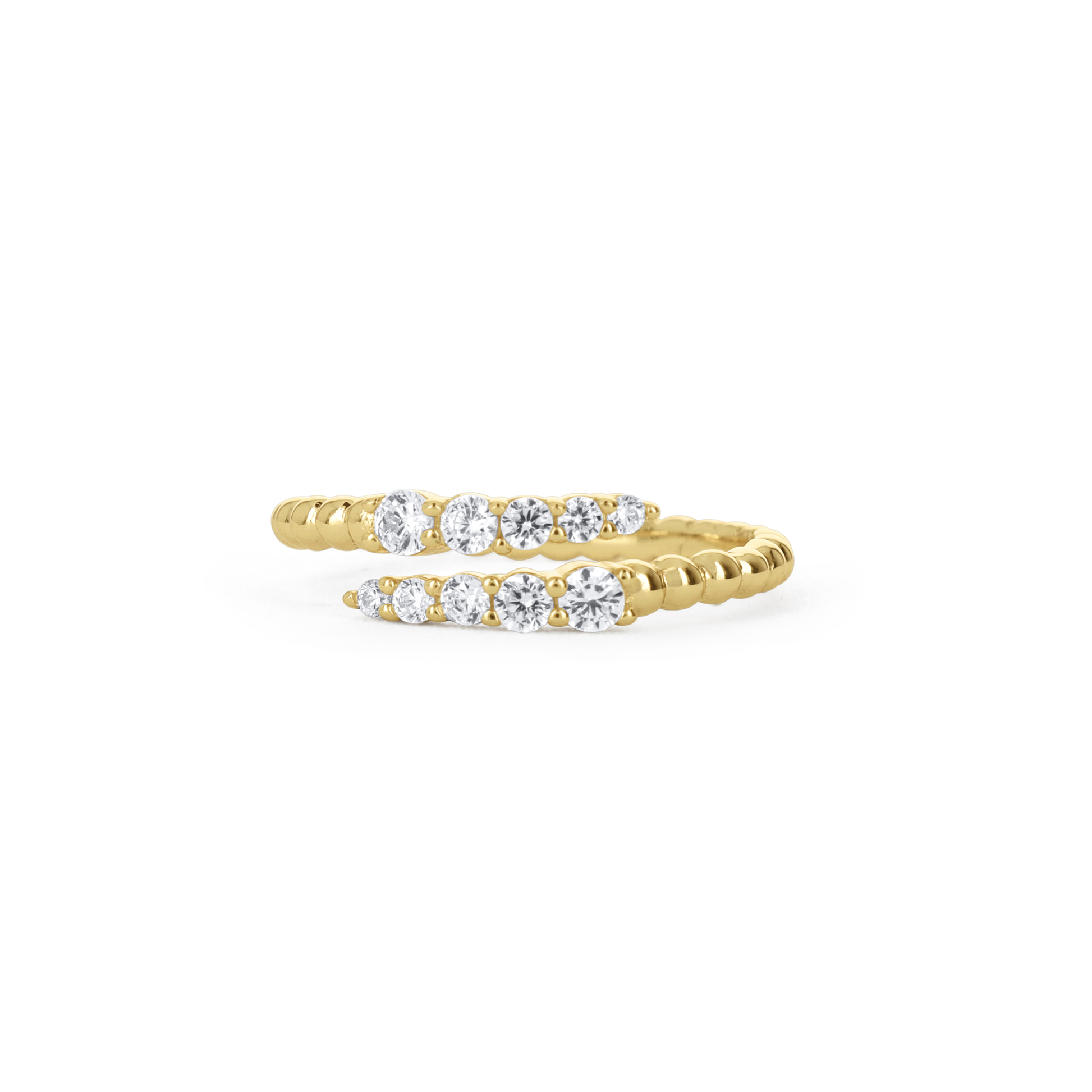 Gold Pointed Wrap CZ Ring from Alexandra Marks Jewelry