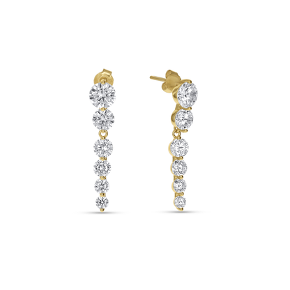 Round CZ Drop Earrings in Gold from Alexandra Marks Jewelry. 