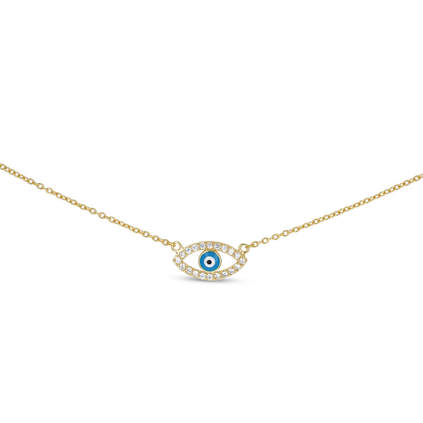 Lucky Evil Eye Necklace in Gold From Alexandra Marks Jewelry