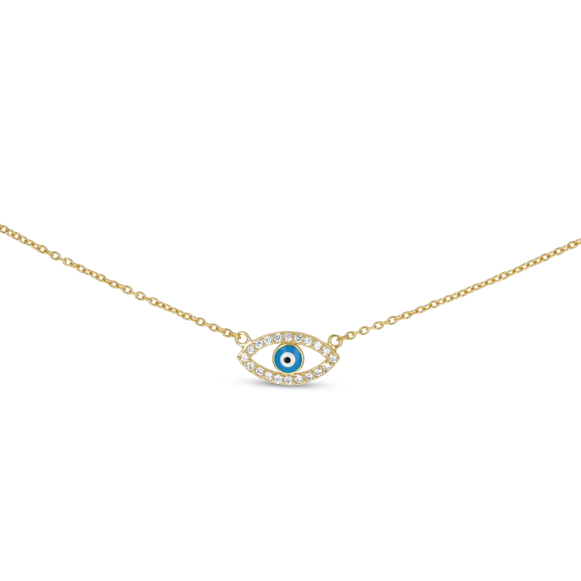 Lucky Evil Eye Necklace in Gold From Alexandra Marks Jewelry