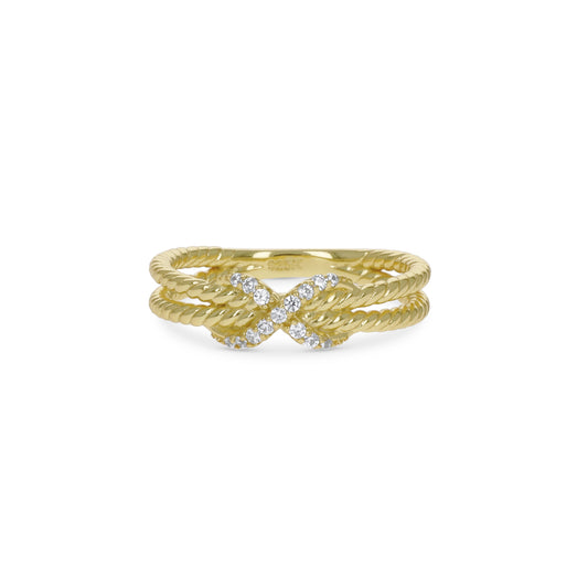 Gold Criss Cross X Ring from Alexandra Marks Jewelry