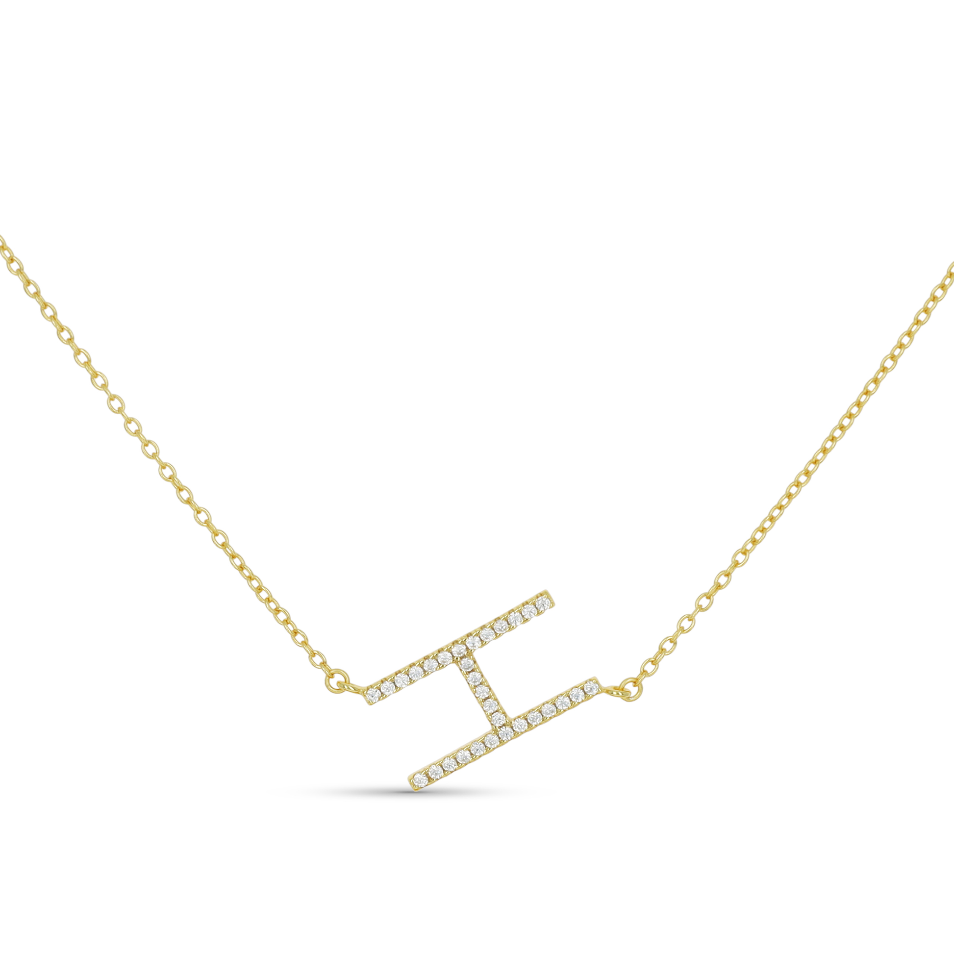 CZ H Initial Necklace | Alexandra Marks Jewelry