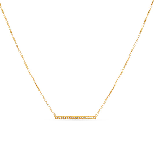 Long Gold Diamond Bar Necklace from Alexandra Marks Jewelry