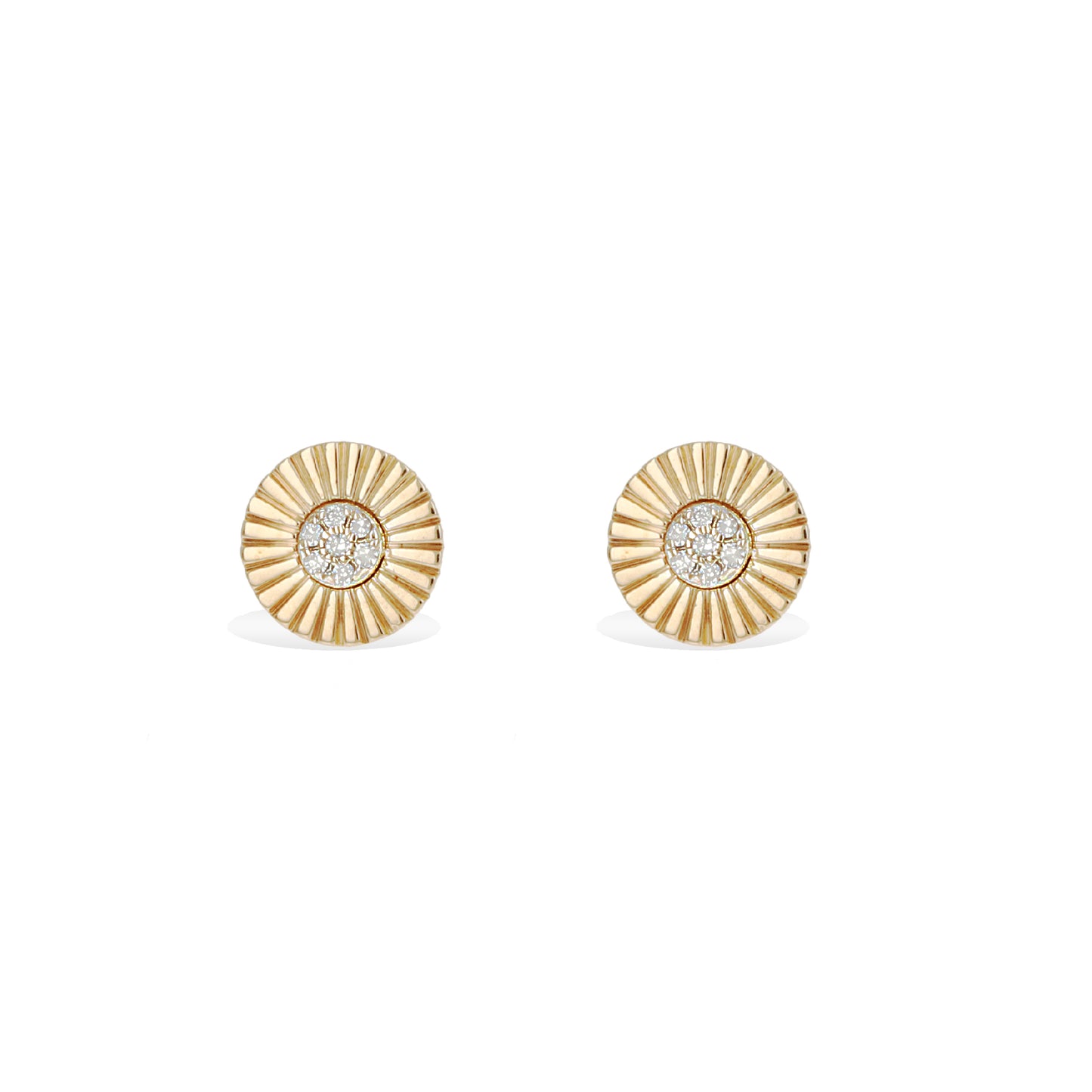 Diamond Cut Statement Stud Earrings in 14kt Gold | Alexandra Marks Jewelry