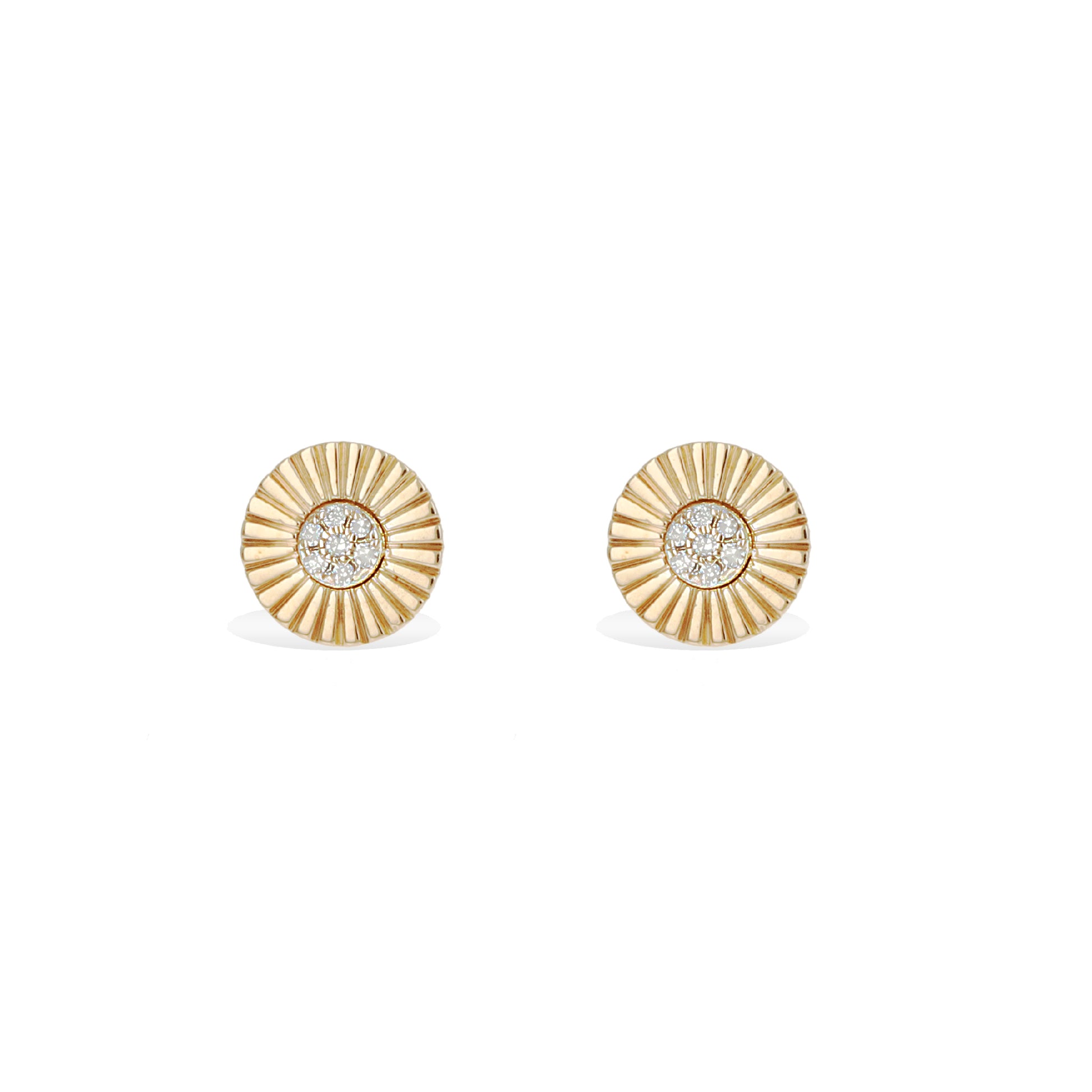 Diamond Cut Statement Stud Earrings in 14kt Gold | Alexandra Marks Jewelry