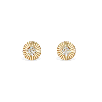 Diamond Cut Statement Stud Earrings in 14kt Gold | Alexandra Marks Jewelry