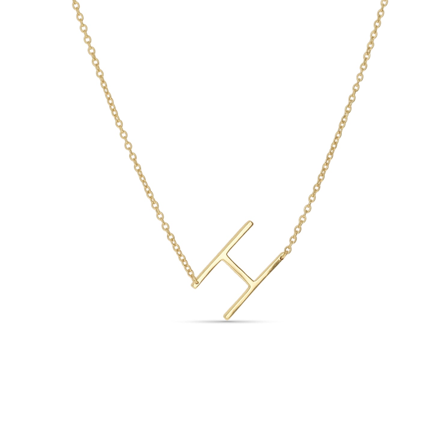 Gold Letter H Initial Necklace - Alexandra Marks Jewelry