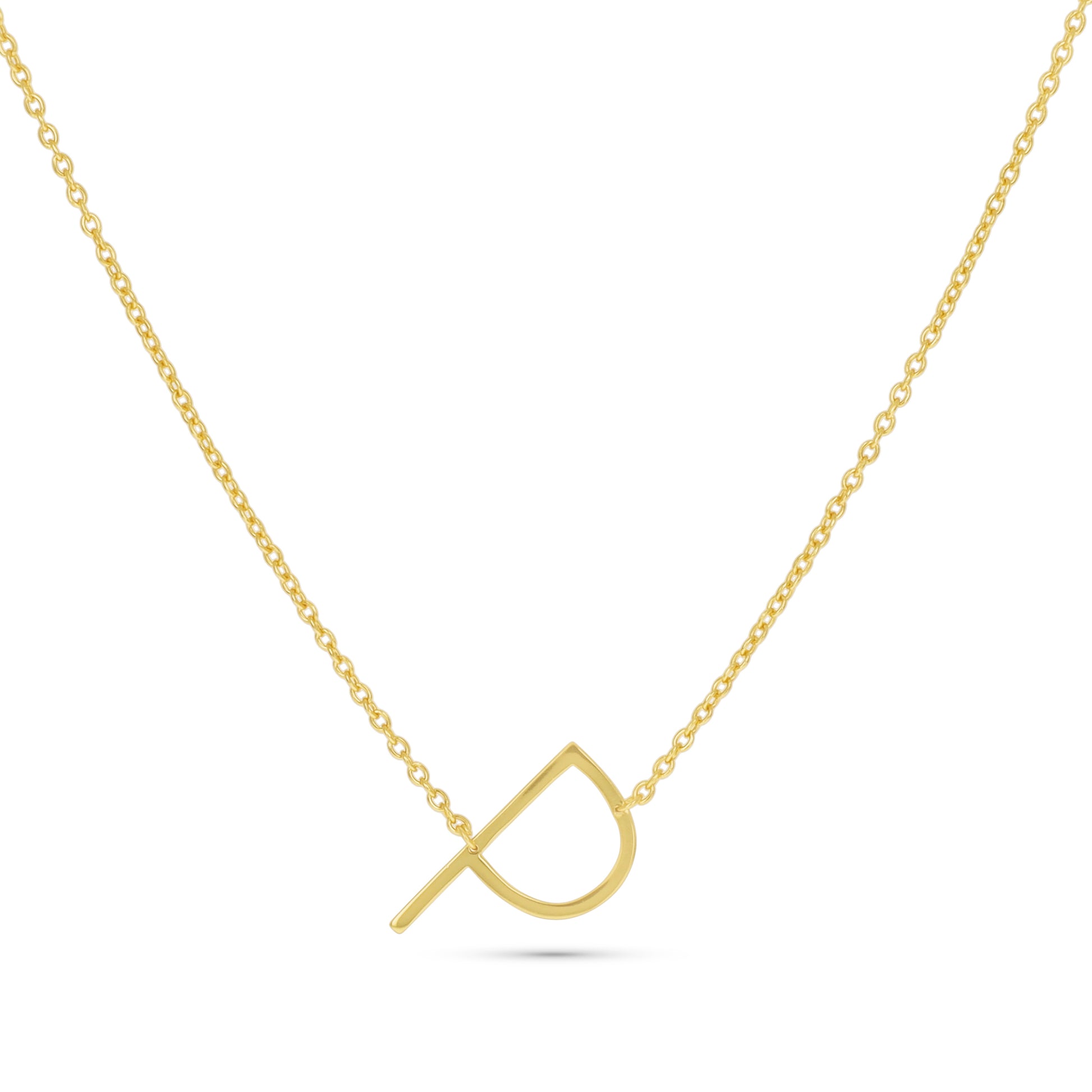 Gold Letter P Initial Necklace - Alexandra Marks Jewelry