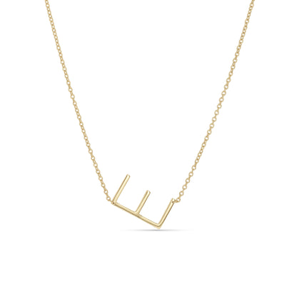 Letter E Initial Necklace in Gold from Alexandra Marks Jewelry