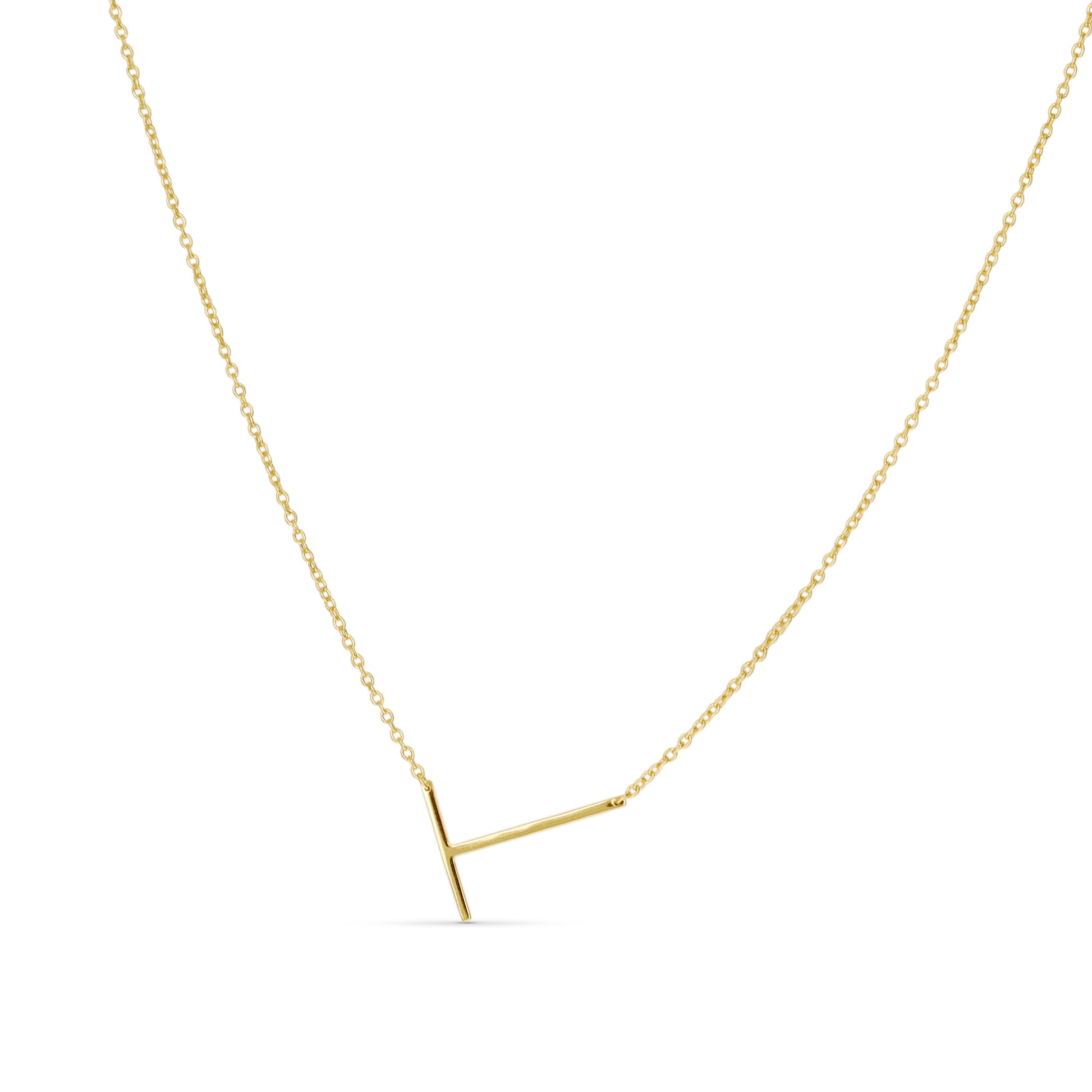 Gold Letter T Initial Necklace - Alexandra Marks 