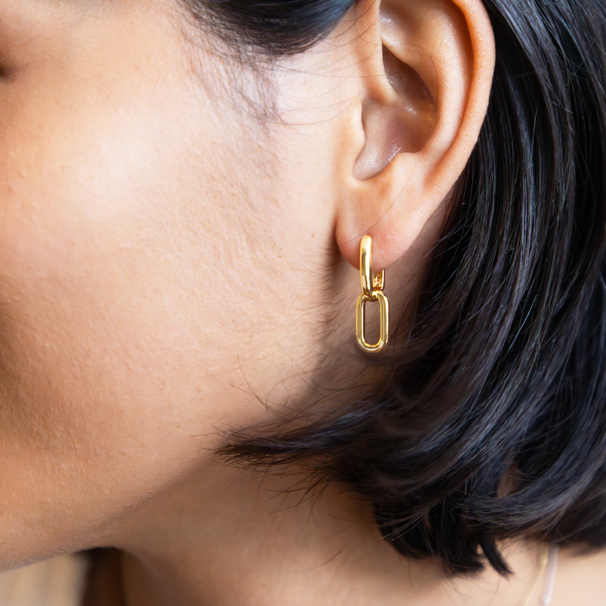 Gold Oval Link Drop Earrings from Alexandra Marks Jewelry