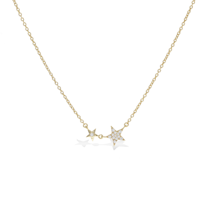 Double Gold CZ Star Necklace | Alexandra Marks Jewelry