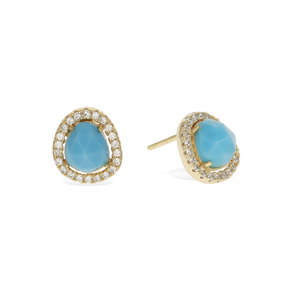 Everyday Turquoise stud earrings in gold from Alexandra Marks Jewelry