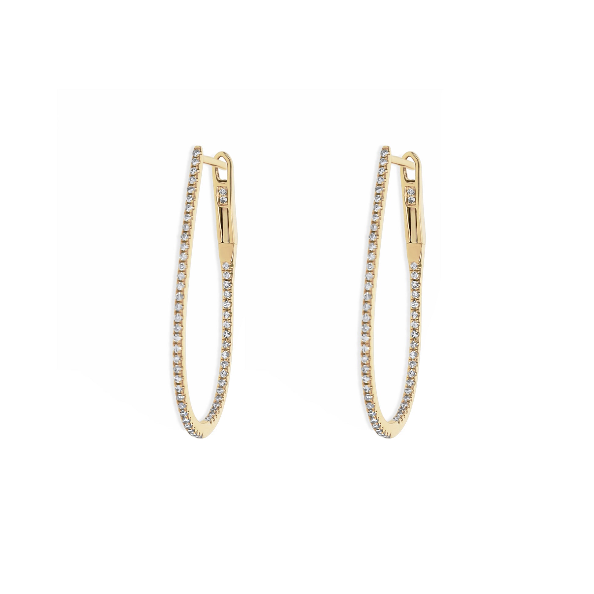 Diamond Oval Hoop Earrings from Alexandra Marks Jewelry