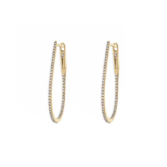 Diamond Oval Hoop Earrings from Alexandra Marks Jewelry