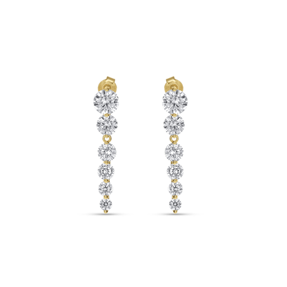 Round CZ Bridal Drop Earrings in Gold From Alexandra Marks Jewelry. 