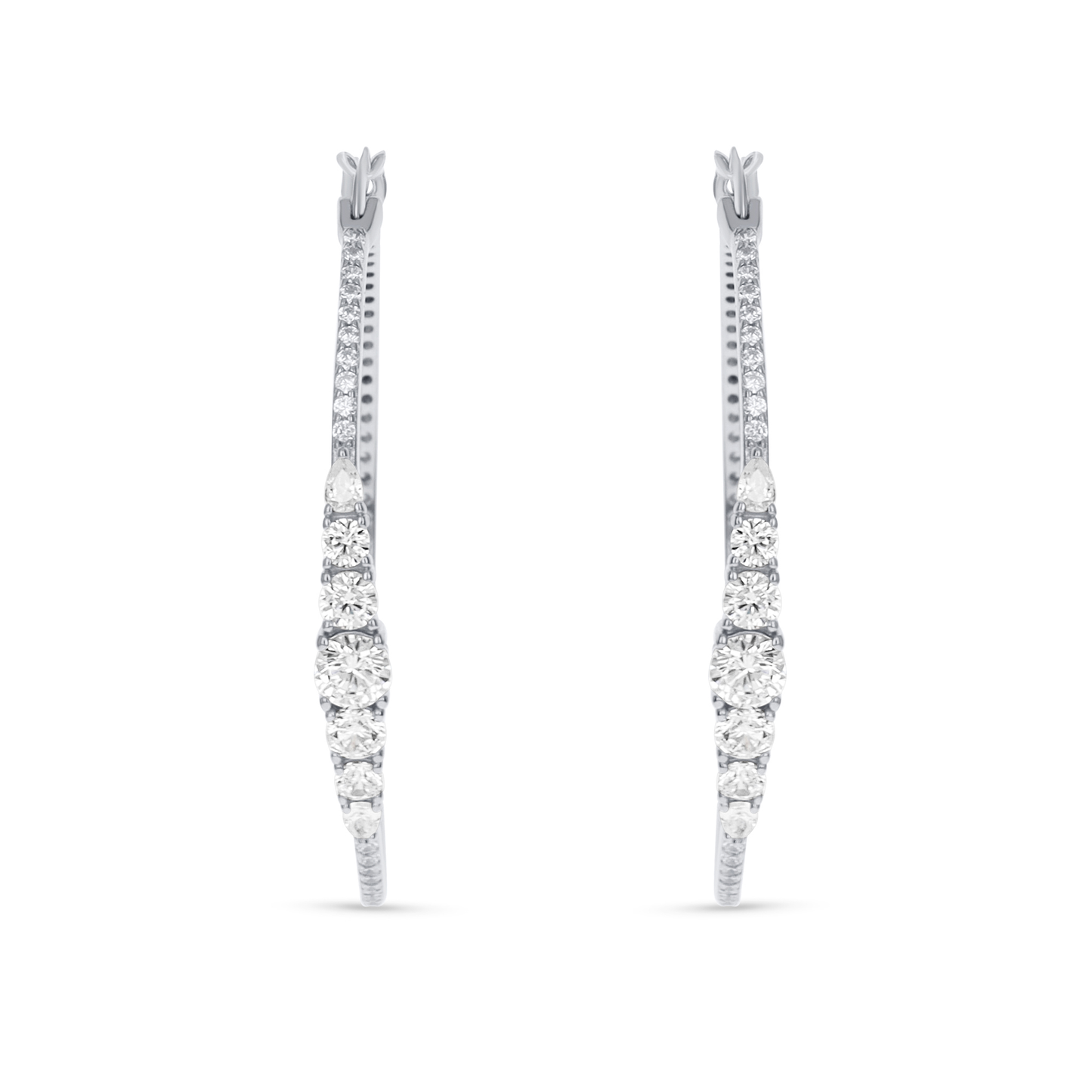 Silver Graduated Hoop Earrings from Alexandra Marks Jewelry. 