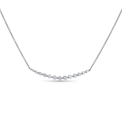 Graduated Diamond Bar Necklace in White Gold From Alexandra Marks Jewelry
