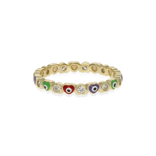 Gold Evil Eye Stacking Ring from Alexandra Marks Jewelry