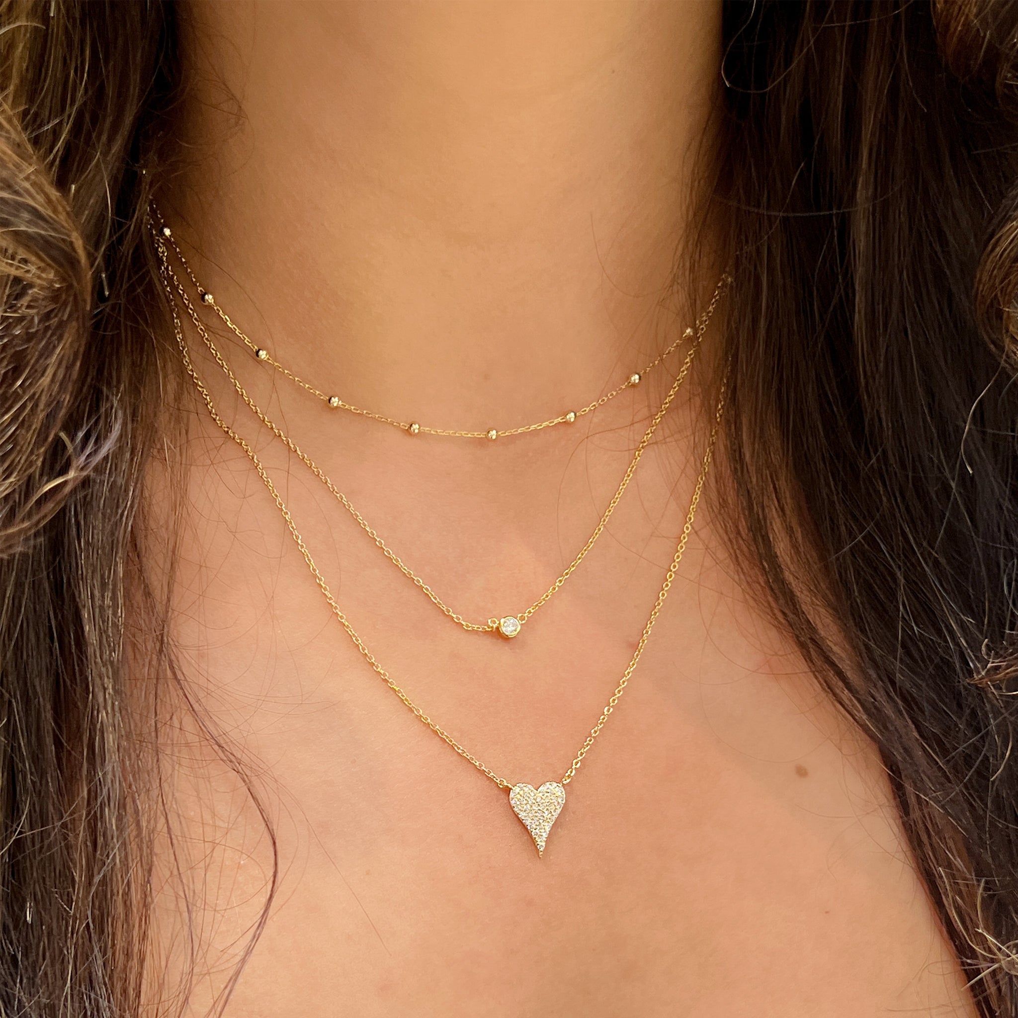 Gold cheapest Heart Layered Necklace