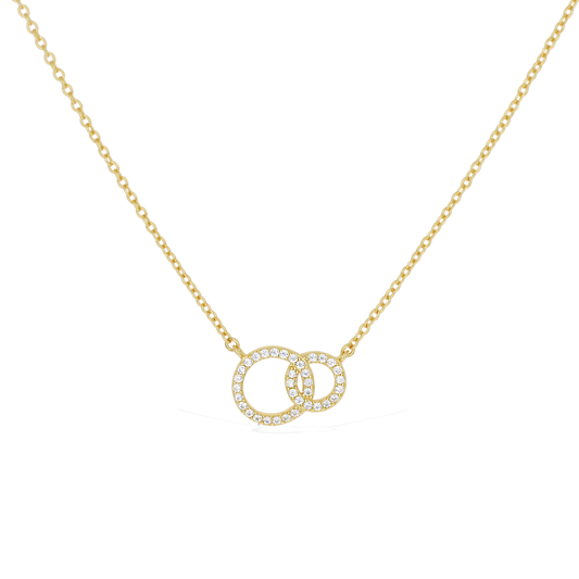 Gold Double Cirlce Necklace