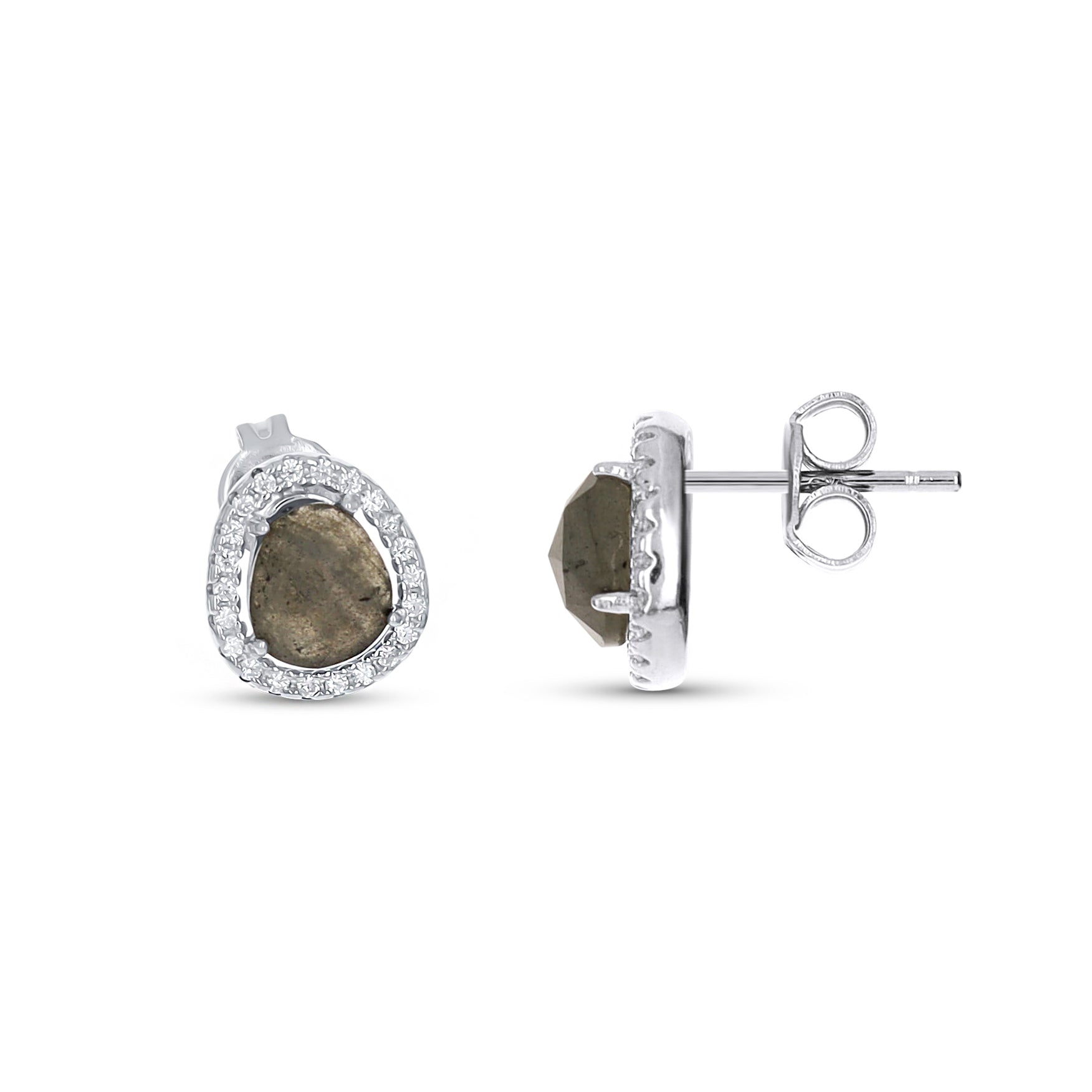 Labradorite Free Form Stud Earrings from Alexandra Marks Jewelry.