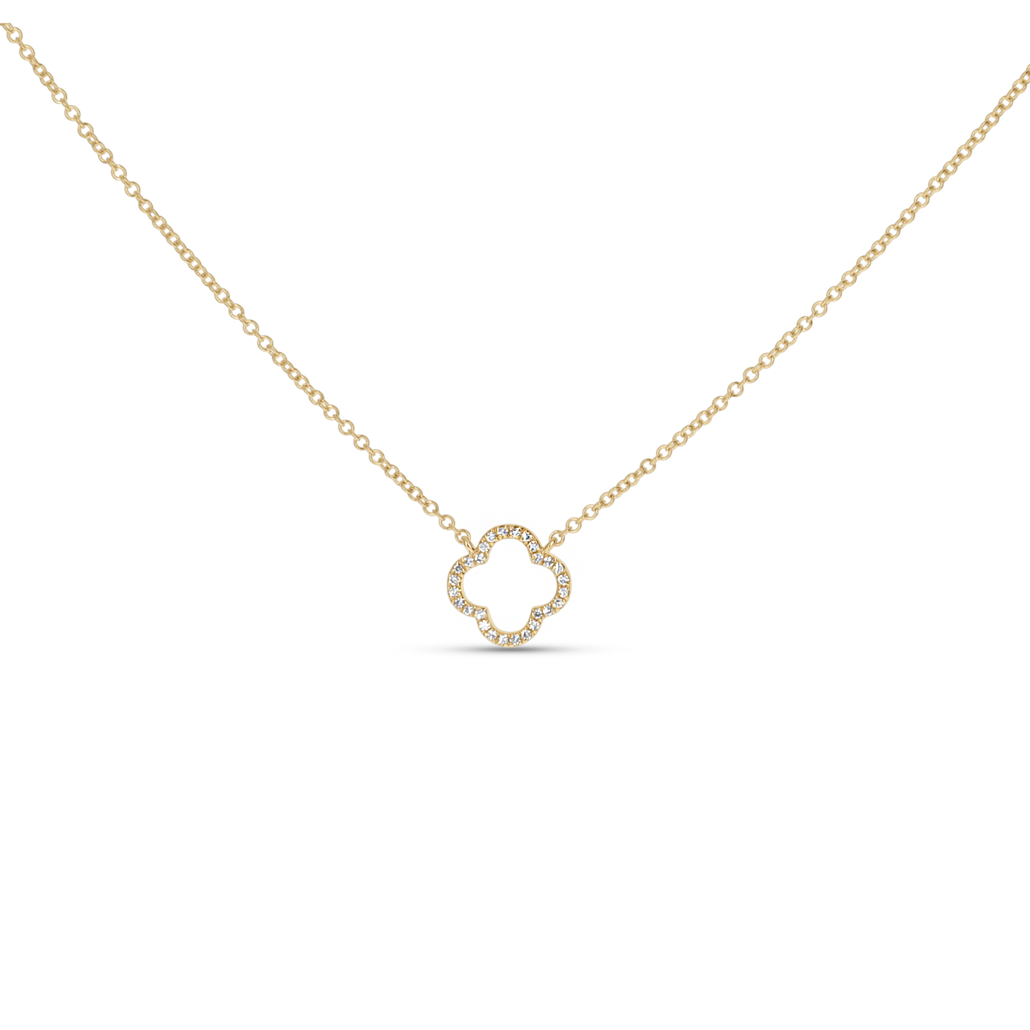 14kt Yellow Gold Clover Diamond Necklace from Alexandra Marks Jewelry