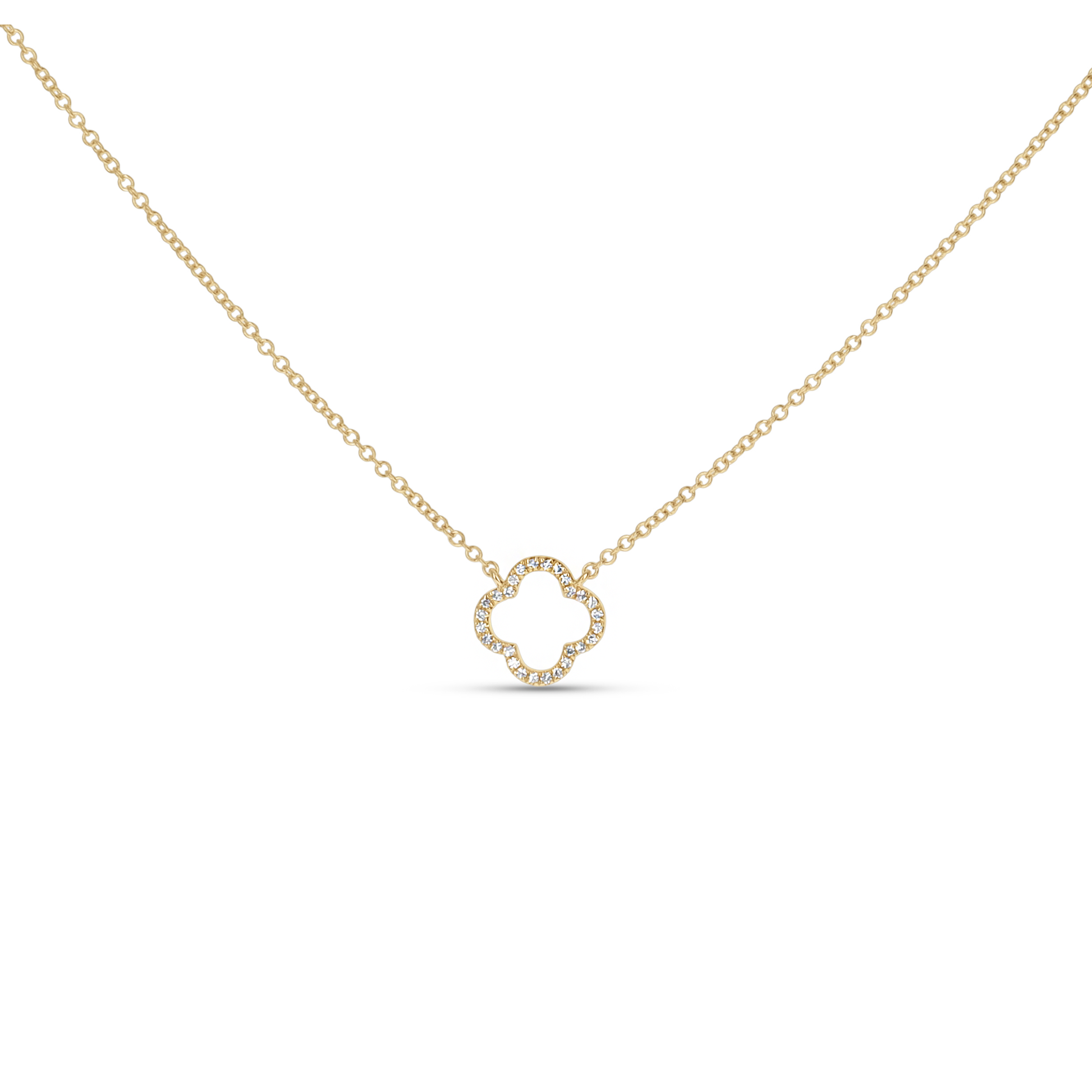 14kt Yellow Gold Clover Diamond Necklace from Alexandra Marks Jewelry