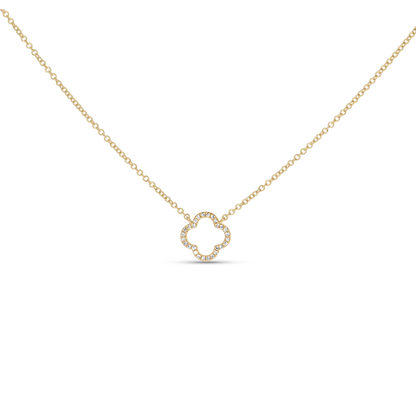 14kt Yellow Gold Clover Diamond Necklace from Alexandra Marks Jewelry