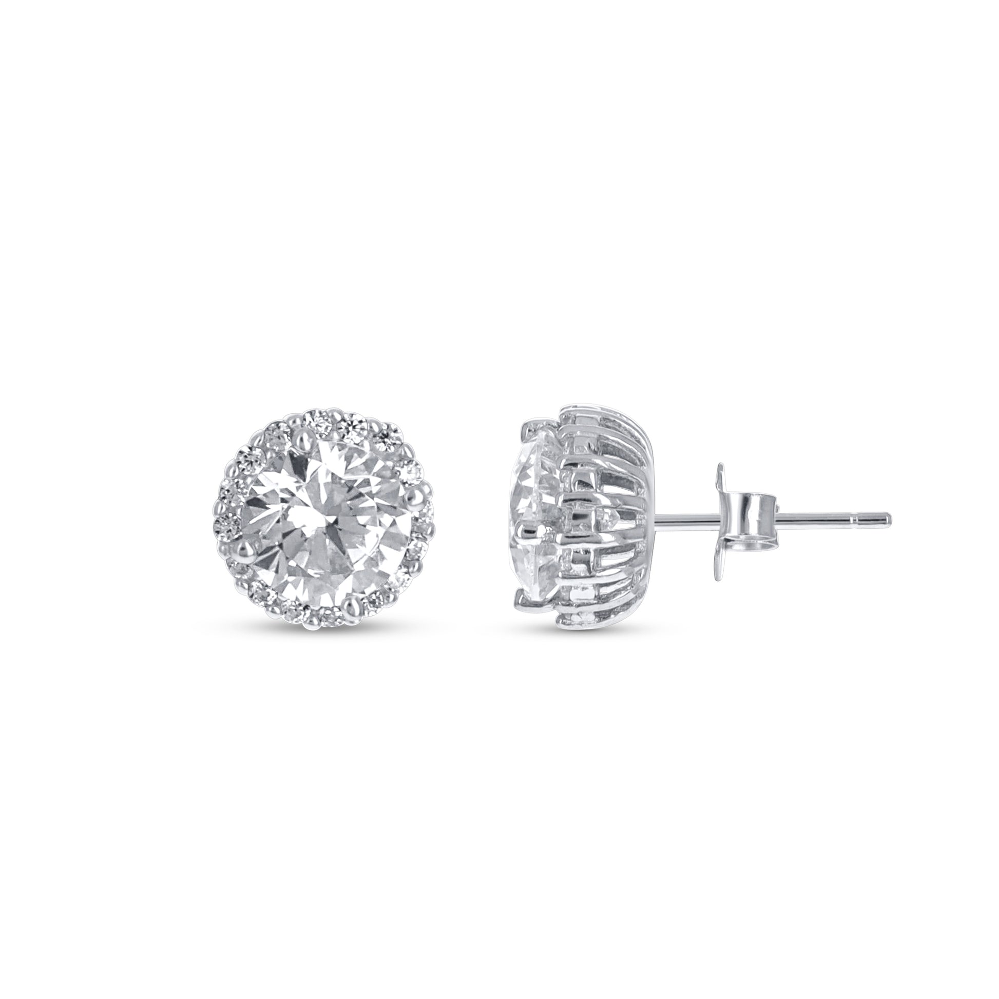 Round Halo Stud Earrings - Alexandra Marks Jewelry