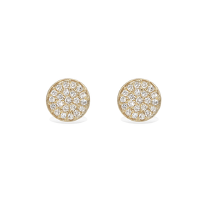 Medium Diamond & Gold Disc Stud Earrings from Alexandra Marks Jewelry