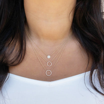 Diamond Circle Necklaces in 14k Gold from Alexandra Marks Jewelry