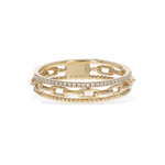 Stacked Illusion Chain Diamond Ring in Gold | Alexandra Marks Jewelry