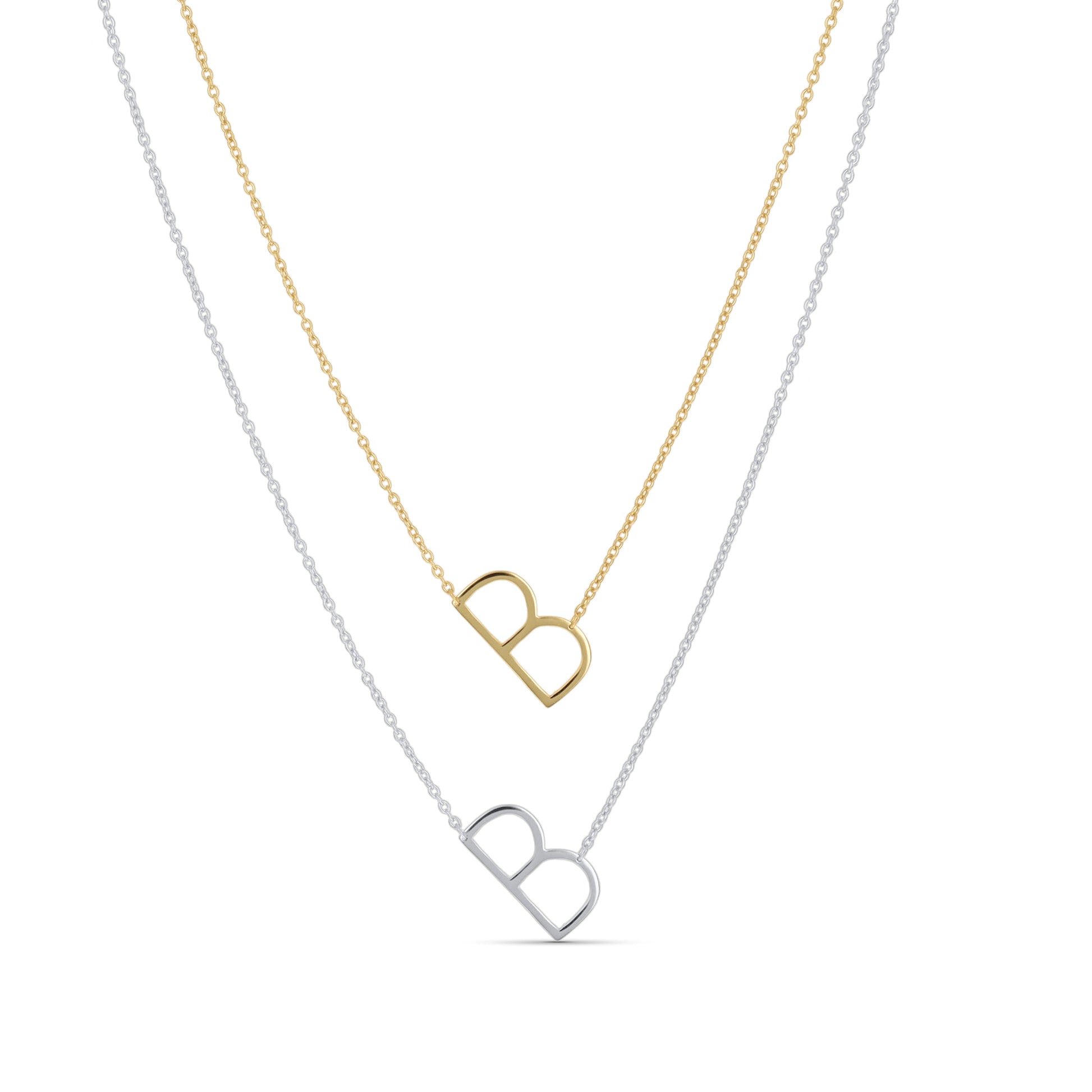 Sideways Letter B Initial Necklace from Alexandra Marks Jewelry