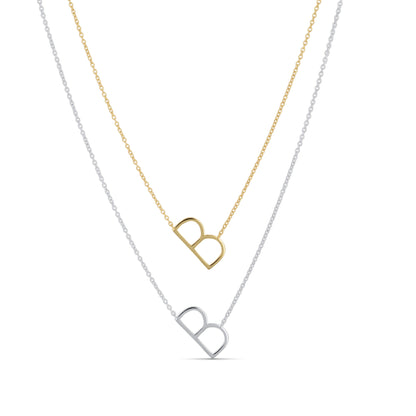 Sideways Letter B Initial Necklace from Alexandra Marks Jewelry